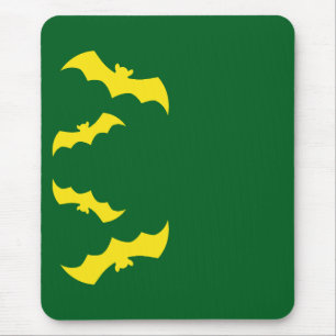 Tapis De Souris Chauves-souris jaunes volantes d'Halloween