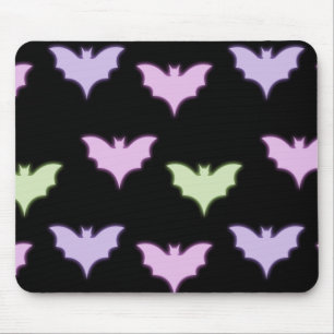 Tapis De Souris Chauves-souris violet rose néon coloré Halloween