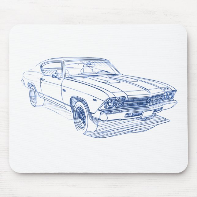 Tapis De Souris Che Chevelle 1969 solides solubles (Devant)