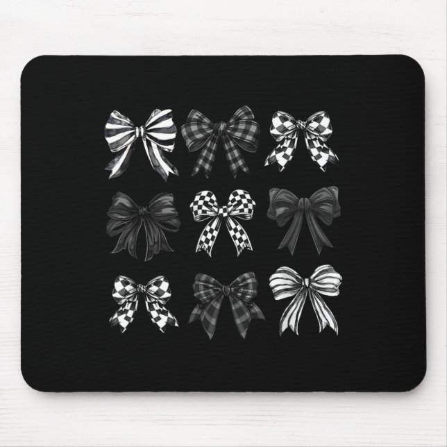 Tapis De Souris Checkered Bow Coquette Funny Gift Tee Women, Men  (Devant)