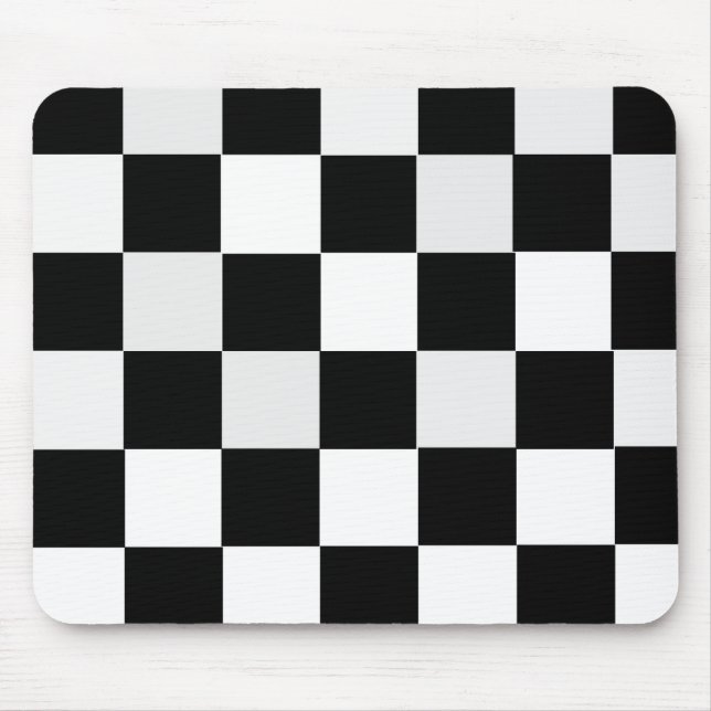 Tapis De Souris Checkered noir et blanc (Devant)
