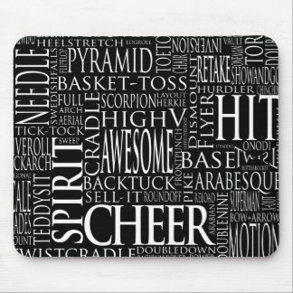 Tapis de souris Cheerleading de nuage de mot noir