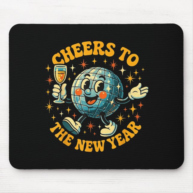 Tapis De Souris Cheers To The New Year 2026 Retro Party Gift  (Devant)