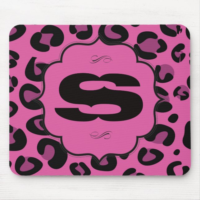 Tapis De Souris Cheetah Léopard Rose Personnalisé Mousepad (Devant)