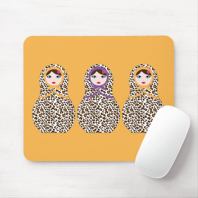 Tapis De Souris Cheetah Print Matryoshka Mousepad (Avec souris)