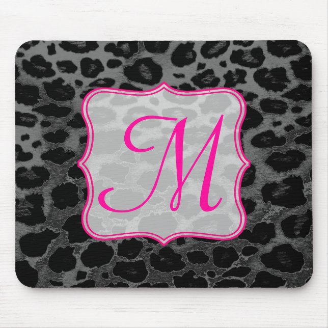 Tapis De Souris Cheetah Spot Animal Monogramme initial Souris Pad (Devant)