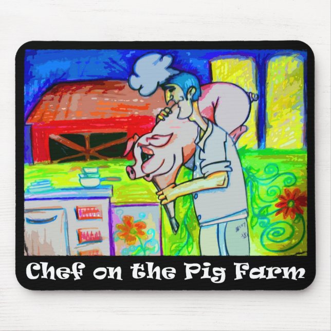 Tapis De Souris Chef à la ferme de porc Mousepad (Devant)