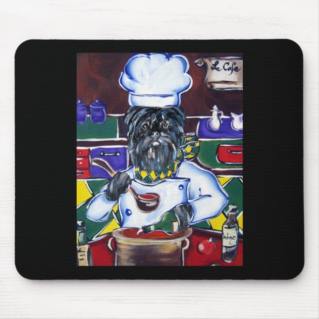 Tapis De Souris Chef Affenpinscher (Devant)