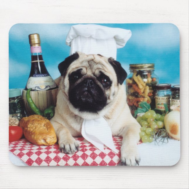 Tapis De Souris Chef Chien carlin Mousepad (Devant)