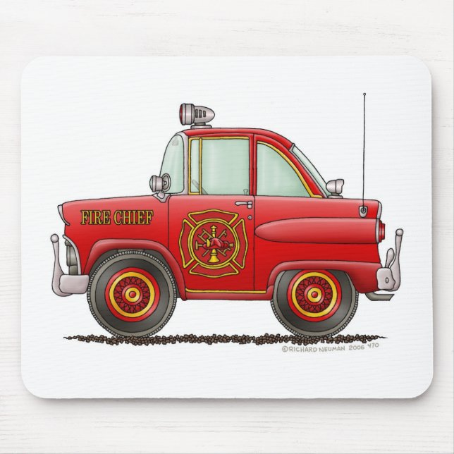 Tapis De Souris Chef des pompiers de voiture de pompier de (Devant)