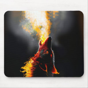 Tapis De Souris Chef du loup-feu agressif