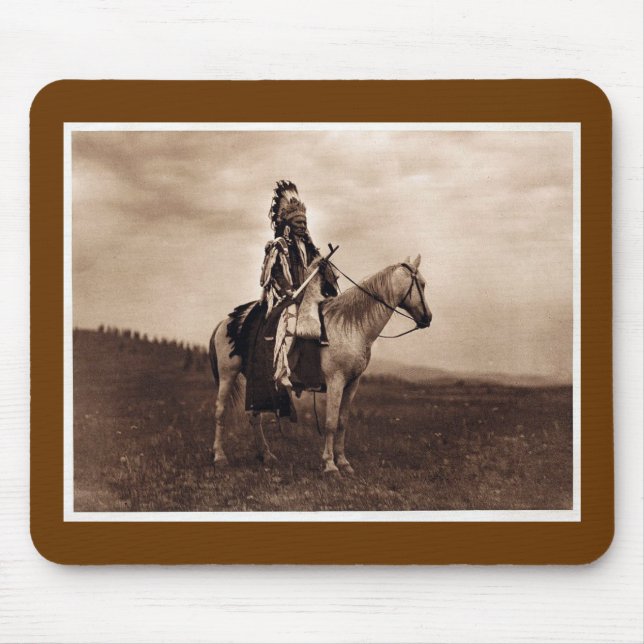 Tapis De Souris Chef indien vintage de guerre (Devant)