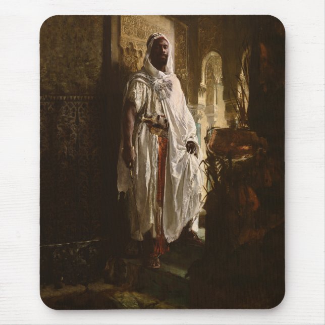Tapis De Souris Chef maure Art africain Peinture Portrait (Devant)