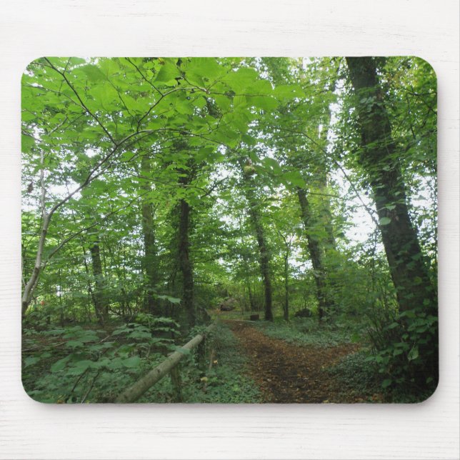 Tapis De Souris Chemin à travers la forêt verte Mousepad (Devant)