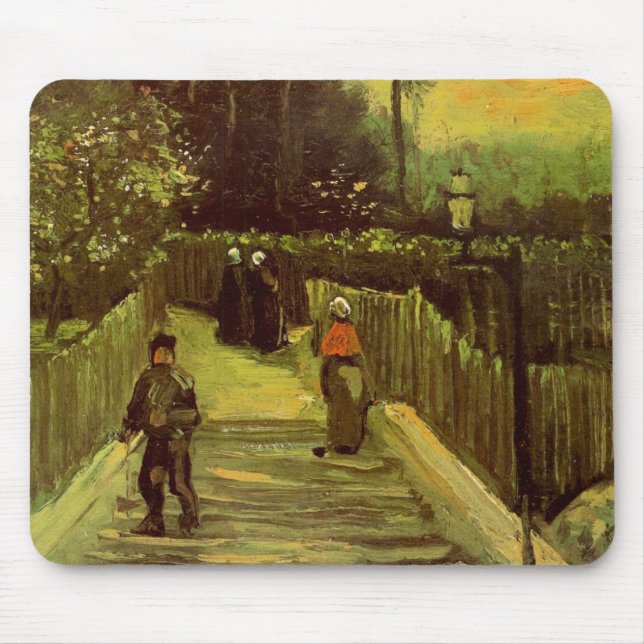 Tapis De Souris Chemin en pente à Montmartre par Vincent van Gogh (Devant)