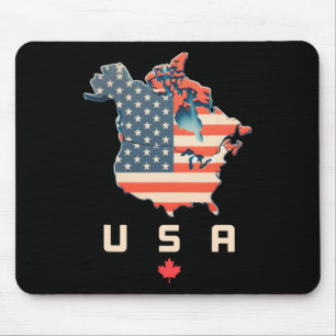 Tapis De Souris Chemise avec le Canada et les États-Unis Carte - A