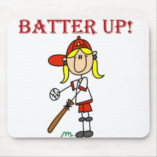 Tapis De Souris Chemise de baseball Fille Batteuse En Main et Cade