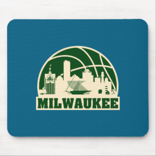 Tapis De Souris Chemise de basketball de Milwaukee paysage de vill