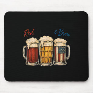 Tapis De Souris Chemise de bière rouge blanc et brasserie drôle du