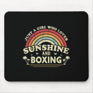 Tapis De Souris Chemise de boxe. Juste Une Fille Qui Aime Le Solei