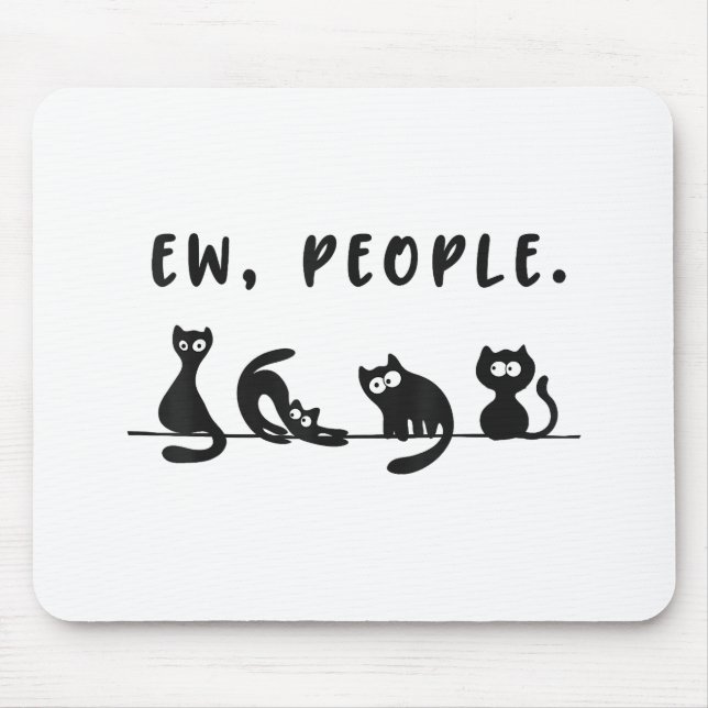 Tapis De Souris Chemise de chat noir drôles femmes nouvelles perso (Devant)