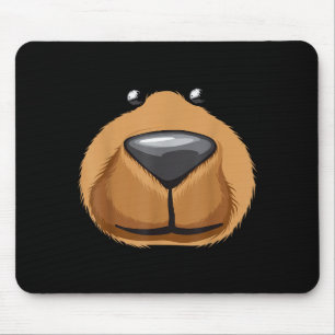Tapis De Souris Chemise de costume de visage d'ours mignon drôle d