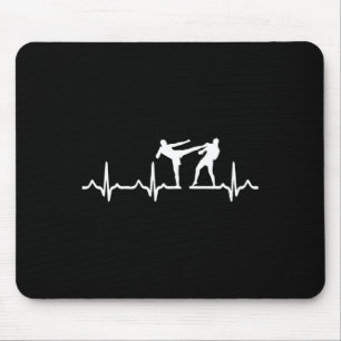 Tapis De Souris Chemise de kickboxing Heartbeat Tee de karaté kick