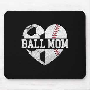 Tapis De Souris Chemise de Maman de Ballon Cœur Drôle de Baseball