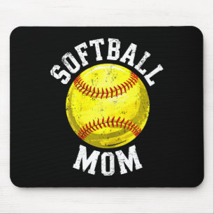 Tapis De Souris Chemise de maman de softball pour femmes Amateur d