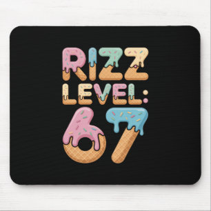 Tapis De Souris Chemise de mème niveau Rizz 67 Glace à la crème qu