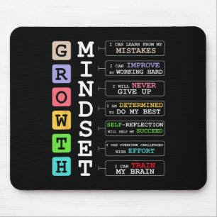 Tapis De Souris Chemise de mentalité de croissance Positive École 