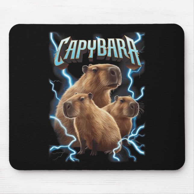 Tapis De Souris Chemise de Noël en métal lourd Capybara _ Funny Ho (Devant)
