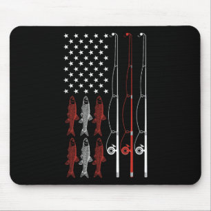 Tapis De Souris Chemise de pêche Drapeau États-Unis Papa Grand-pèr