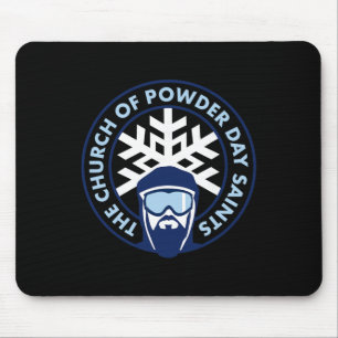 Tapis De Souris Chemise de ski Church Of Powder Day Saints Royal E
