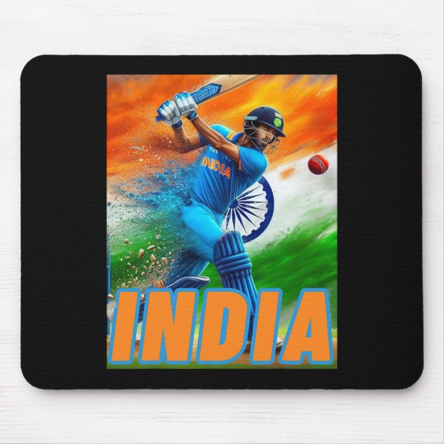 Tapis De Souris Chemise de Supporters de Cricket d'Inde - Cricket  (Devant)