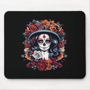 Tapis De Souris Chemise Dia De Los Muertos Femmes La Catrina Jour
