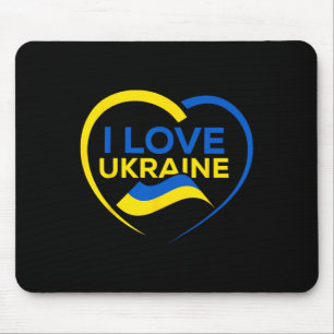 Tapis De Souris Chemise du drapeau de soutien à l'Ukraine J'aime l