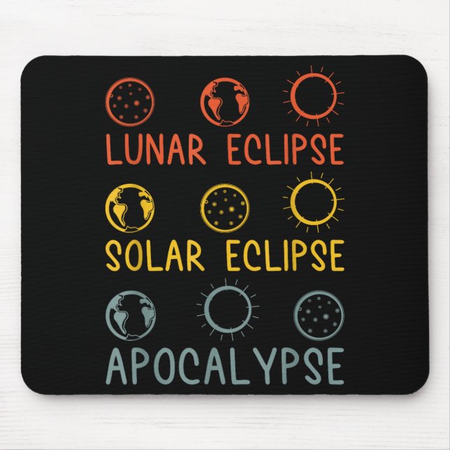Tapis De Souris Chemise Éclipse Lunaire Solaire Apocalypse Céleste (Devant)