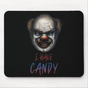 Tapis De Souris Chemise effrayante de clown d'Halloween J'ai des b