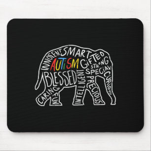 Tapis De Souris Chemise éléphant de sensibilisation à l'autisme Mo