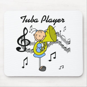 Tapis De Souris Chemise et Cadeaux pour Joueuse de Tuba en Figurin