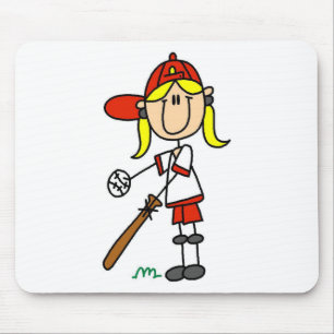 Tapis De Souris Chemise Fille de Baseball Tshirts