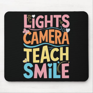 Tapis De Souris Chemise légère caméra enseigner sourire drôle reto