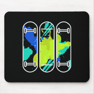 Tapis De Souris Chemise planche à roulettes skate skateboard 90s e