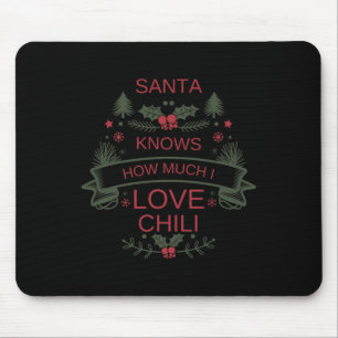 Tapis De Souris Chemise pour les amoureux du chili de Noël pour le