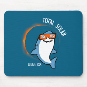 Tapis De Souris Chemise Requin Blanc Regardant Éclipse Solaire Tot