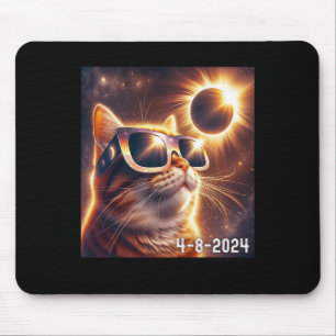 Tapis De Souris Chemise Solaire 2024 Eclipse portant des lunettes