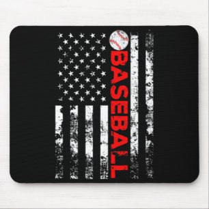 Tapis De Souris Chemise T Équipe Drapeau Américain Baseball_5