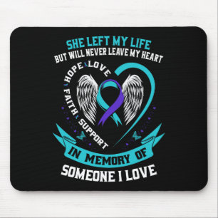 Tapis De Souris Chemise turquoise Et Violette De Sensibilisation A