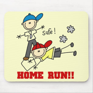 Tapis De Souris Chemises de baseball pour garçons Home Run et cade